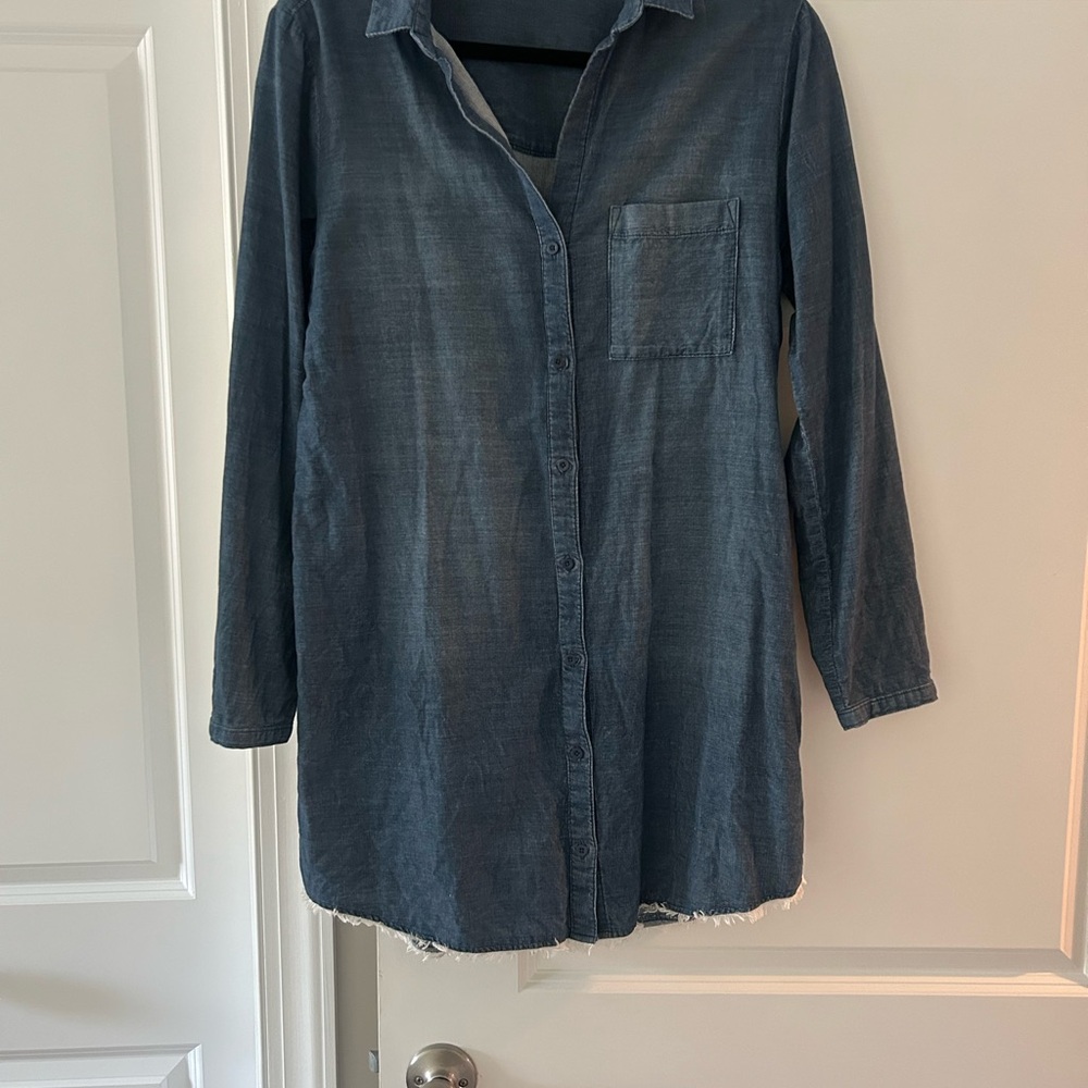 Denim Button-Up Shirt Dress